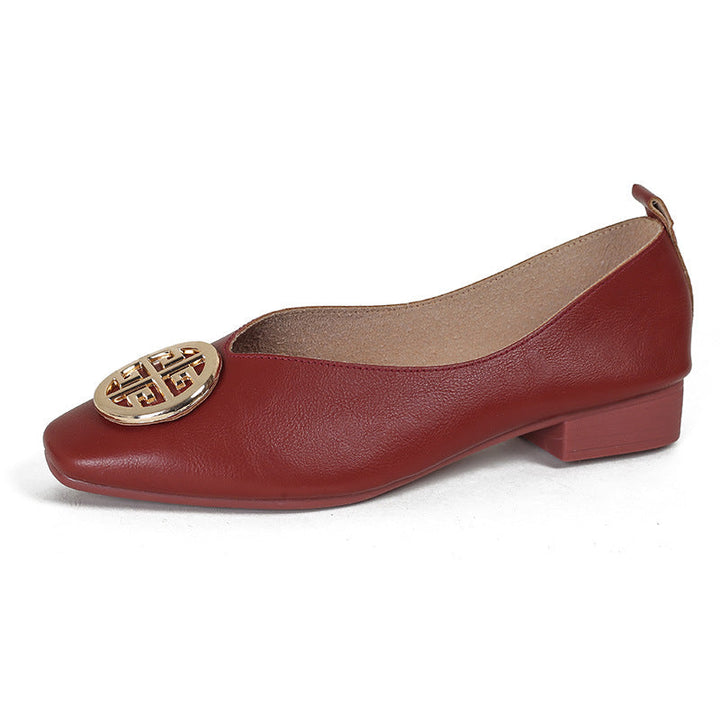 Orchard | Leather Square-Toe Flats