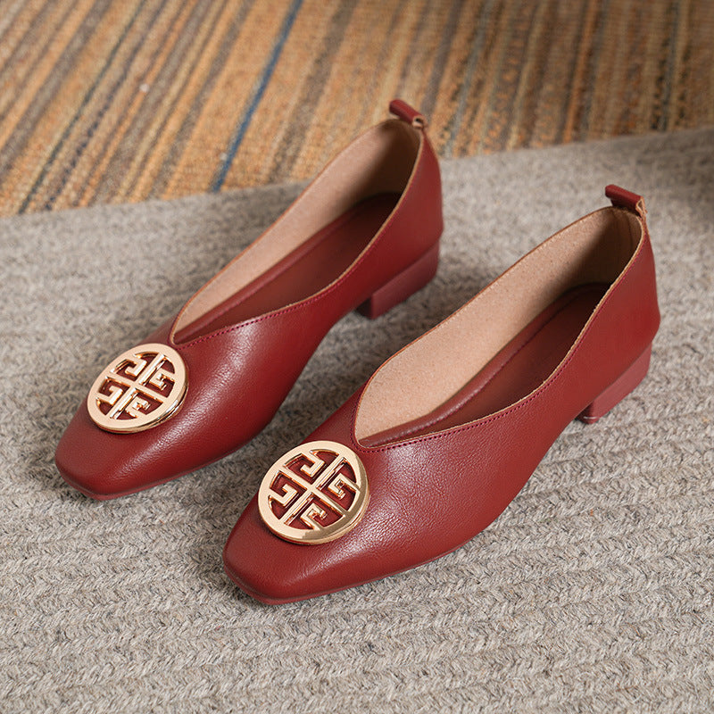 Orchard | Leather Square-Toe Flats