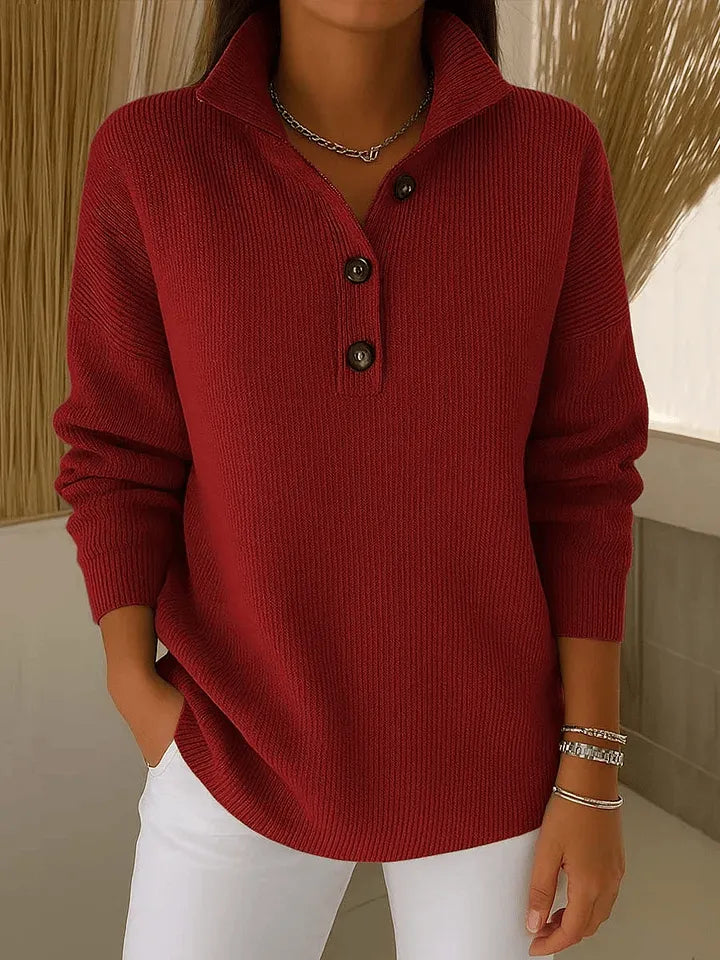 Florence | V Neck Polo Sweater