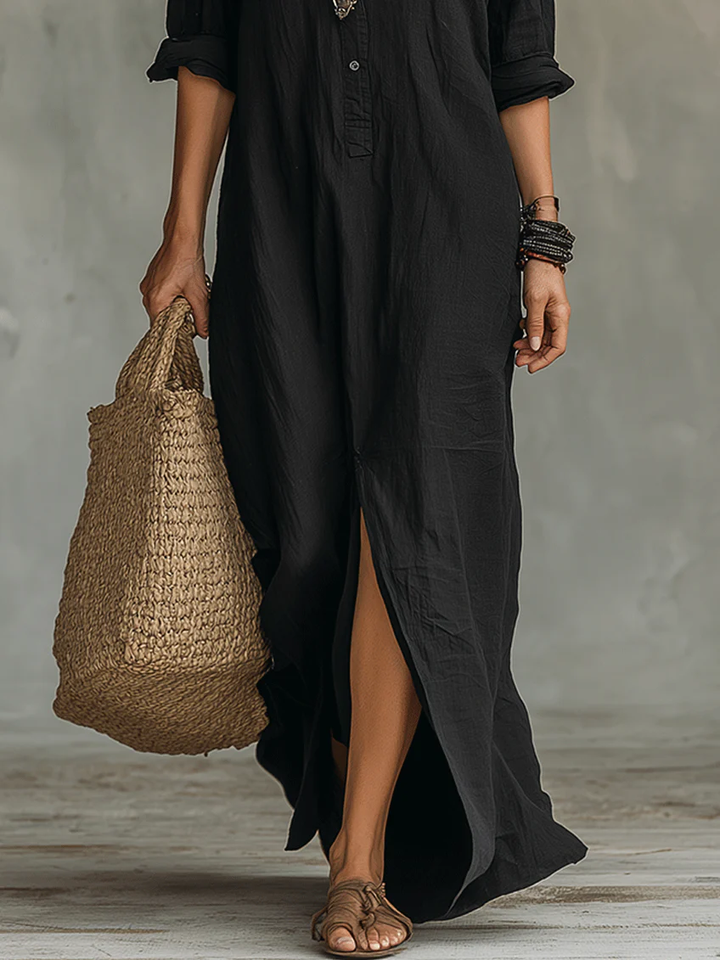 Savannah | Flowing Black Maxi Dress