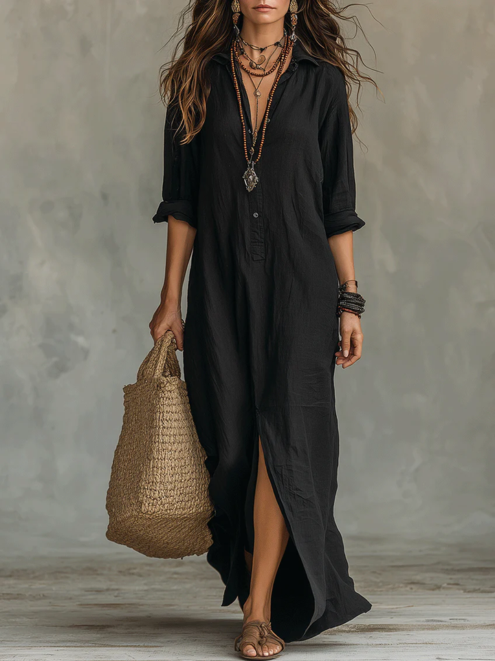 Savannah | Flowing Black Maxi Dress