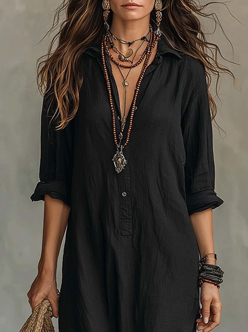 Savannah | Flowing Black Maxi Dress