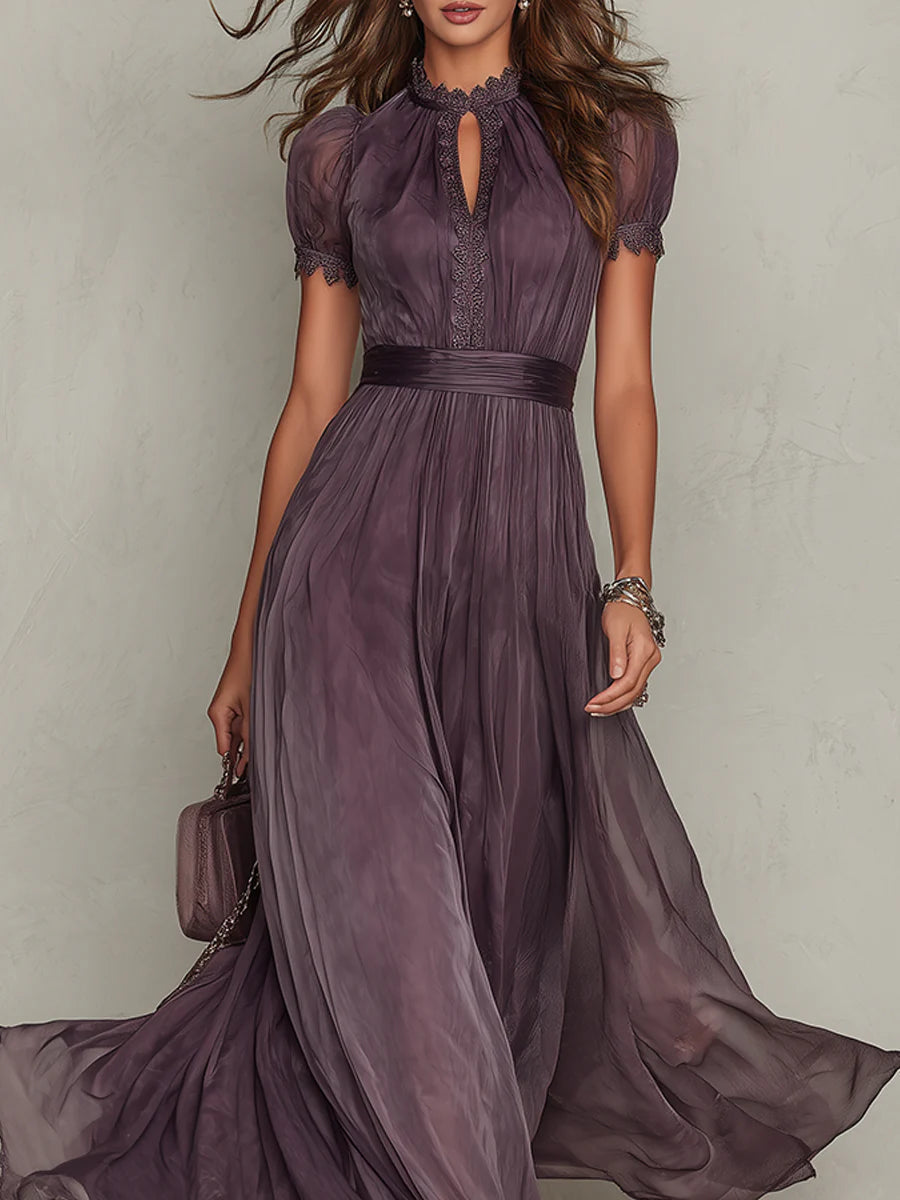 Flavia | Purple Keyhole Maxi Dress