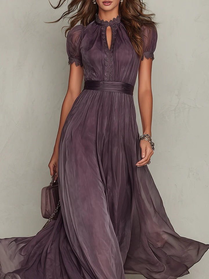Flavia | Purple Keyhole Maxi Dress