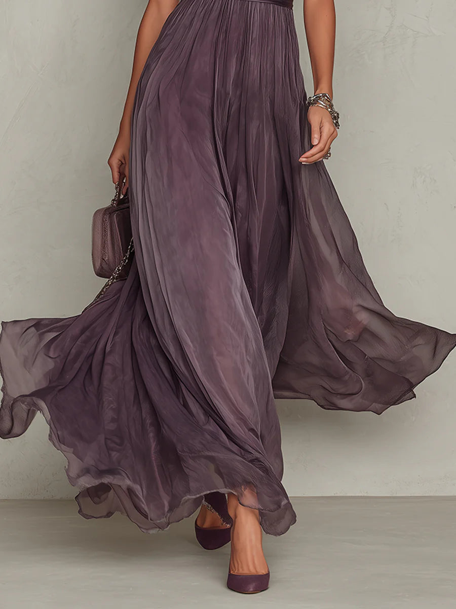 Flavia | Purple Keyhole Maxi Dress