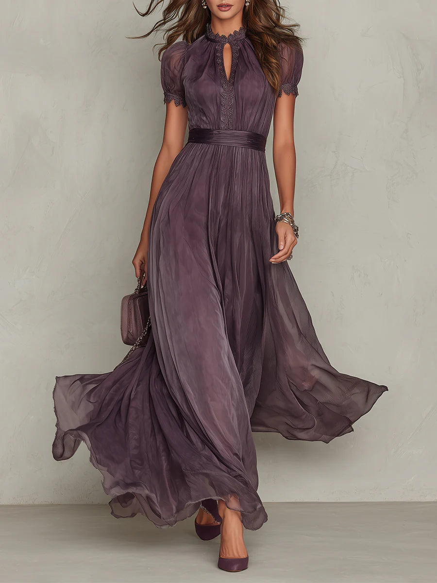 Flavia | Purple Keyhole Maxi Dress