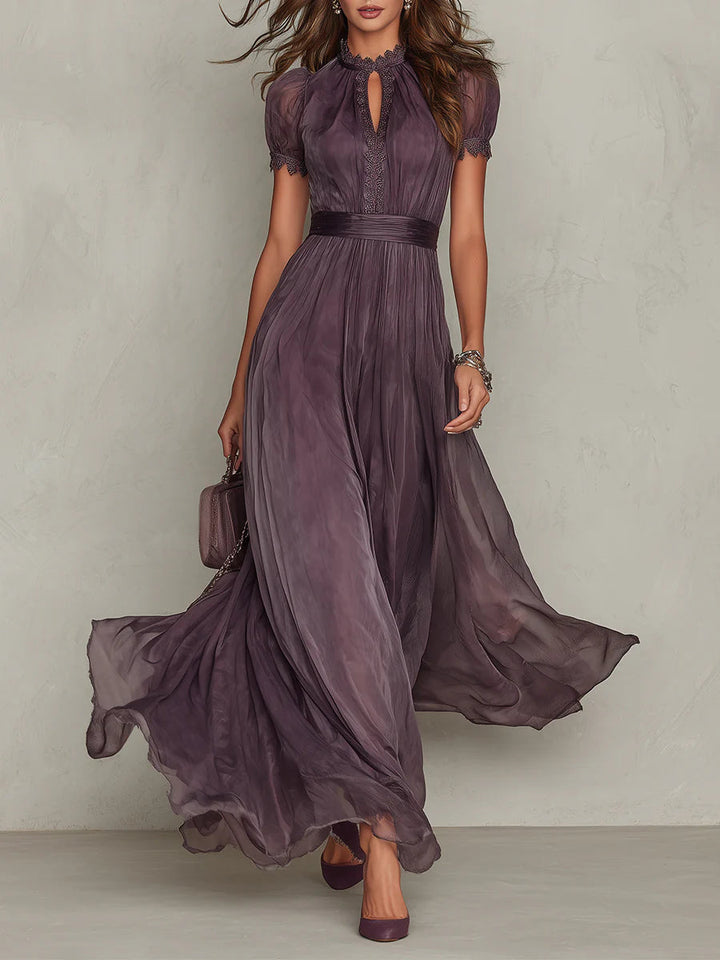 Flavia | Purple Keyhole Maxi Dress
