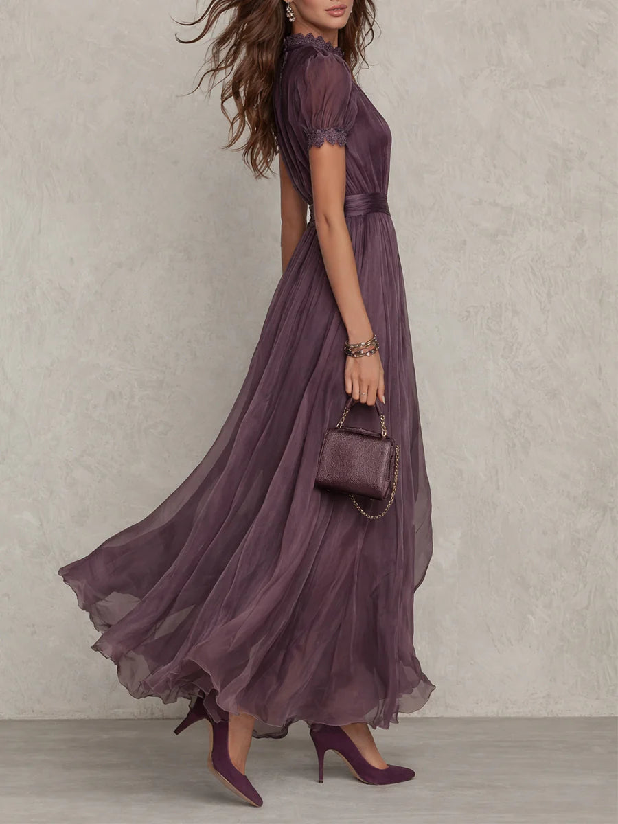 Flavia | Purple Keyhole Maxi Dress
