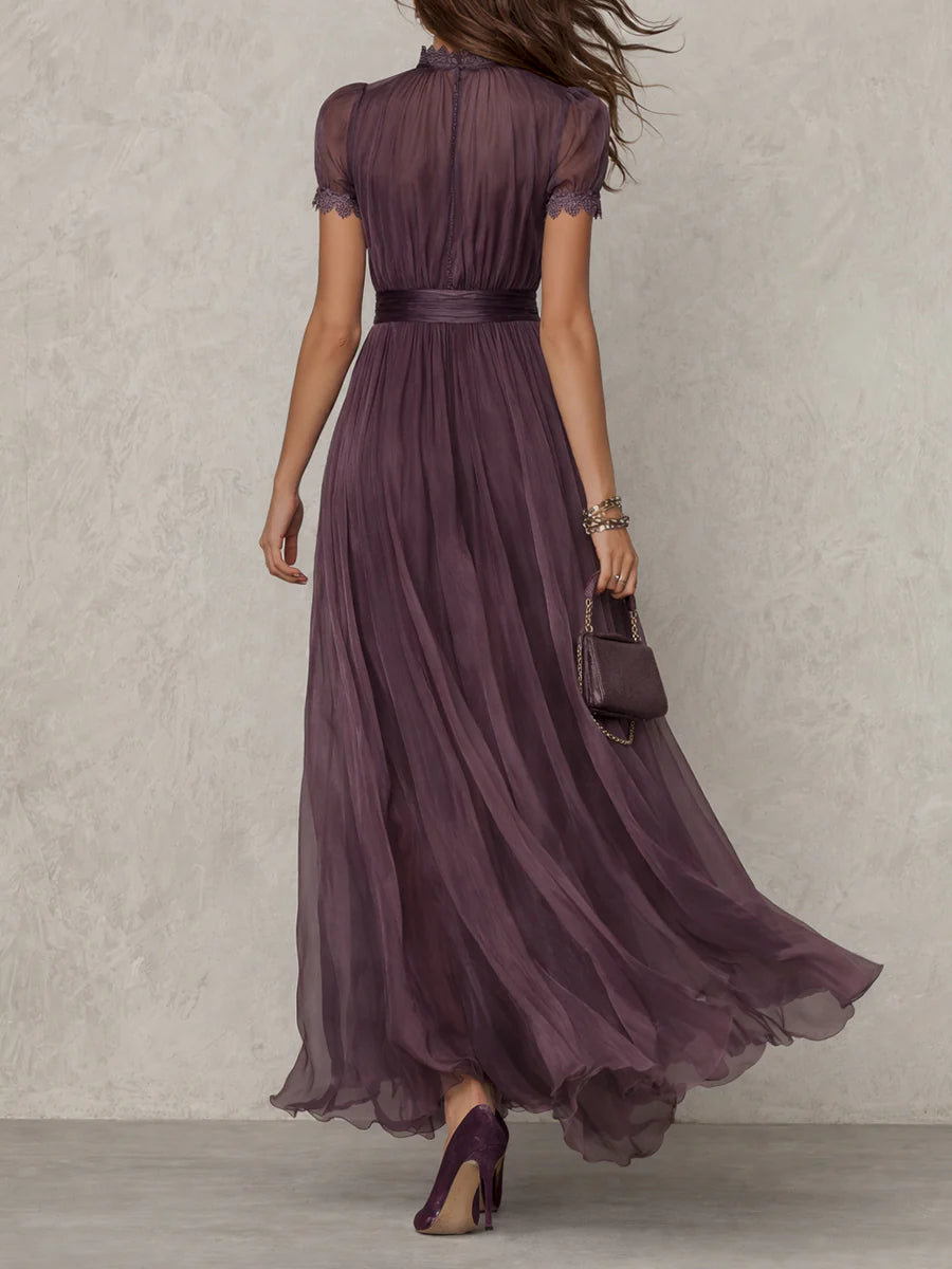Flavia | Purple Keyhole Maxi Dress