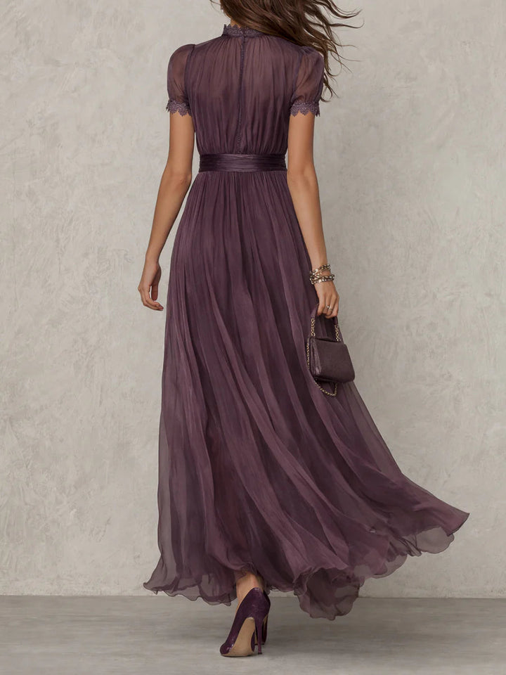 Flavia | Purple Keyhole Maxi Dress