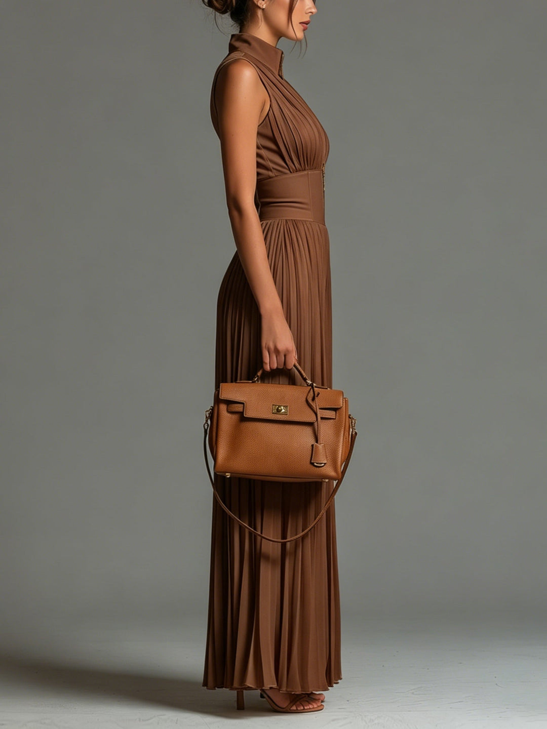 Sophie | Brown Chiffon Jumpsuit