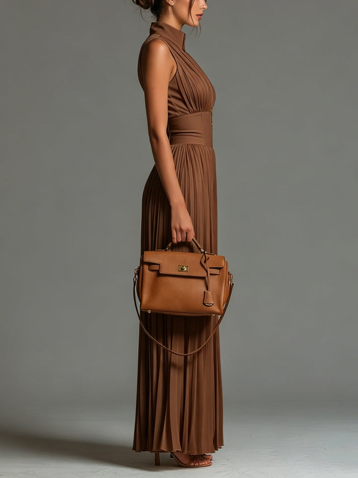 Sophie | Brown Chiffon Jumpsuit