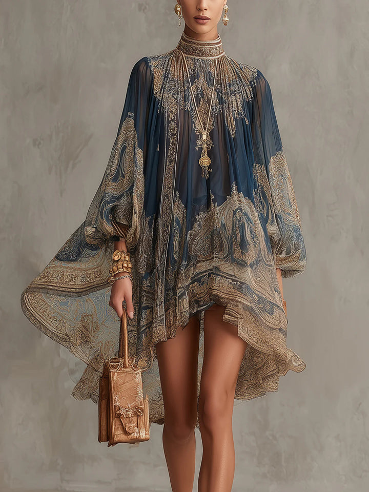 Berenice | Mini Blue Printed Dress