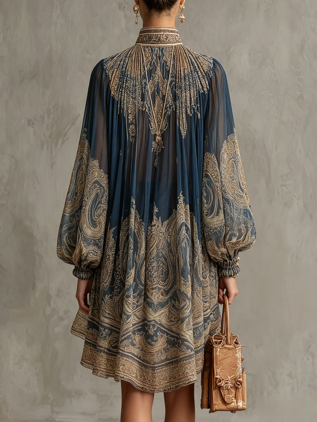 Berenice | Mini Blue Printed Dress