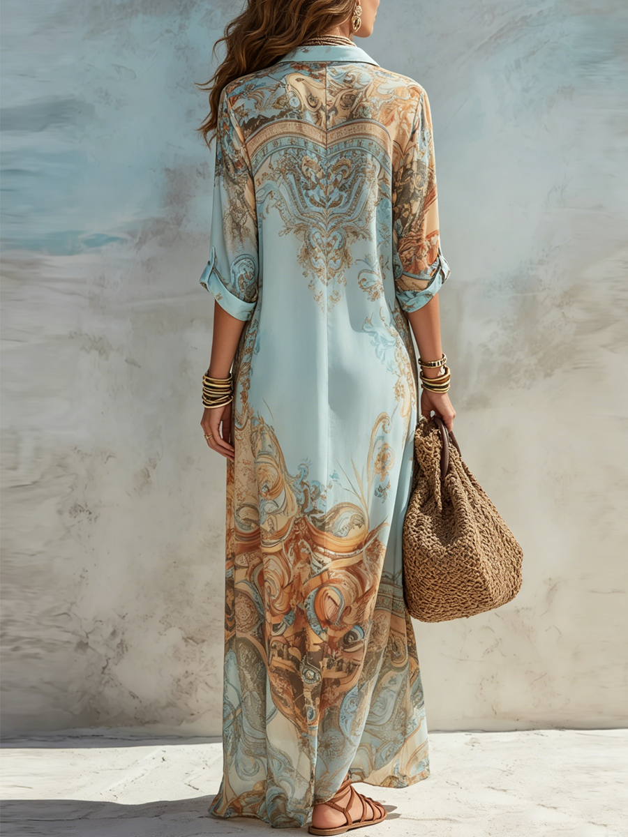 Cleo | Elegant Mediterranean Shirt Dress