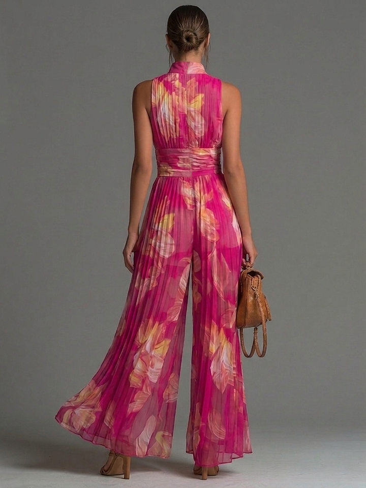 Isabella | Fuchsia Floral Jumpsuit