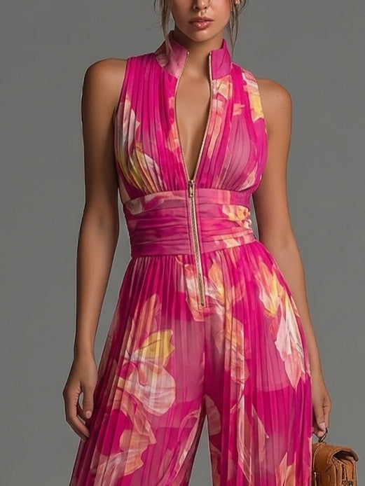 Isabella | Fuchsia Floral Jumpsuit