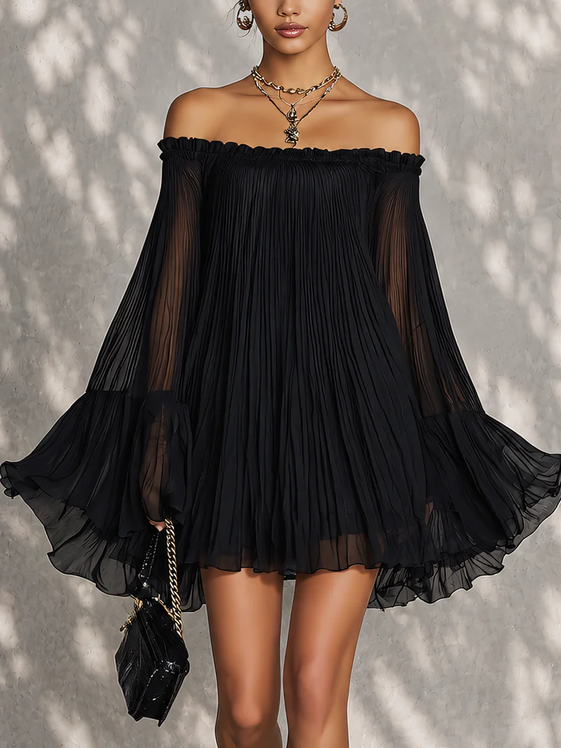 Zelie | Mini Black Ruffle Dress