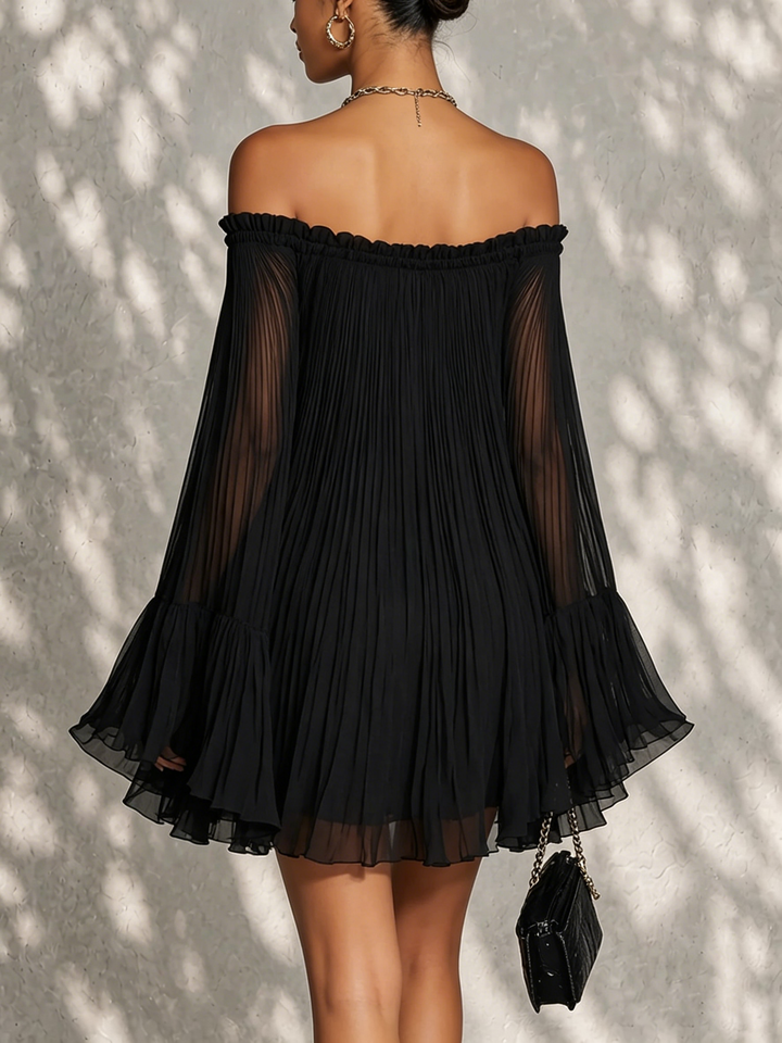 Zelie | Mini Black Ruffle Dress