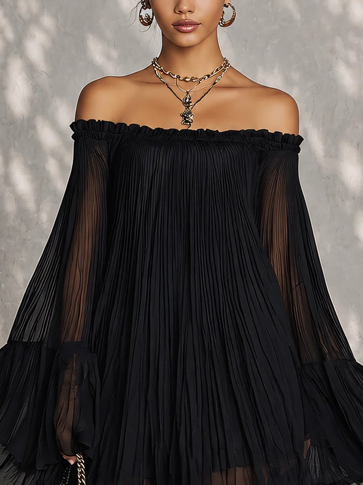 Zelie | Mini Black Ruffle Dress