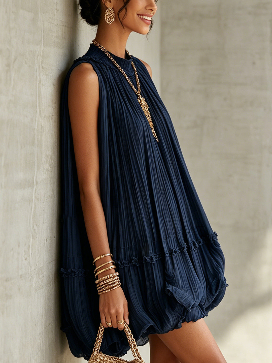 Ocean | Mini Blue Ruffle Dress