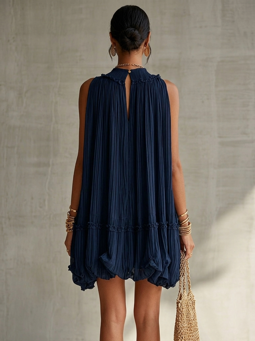 Ocean | Mini Blue Ruffle Dress