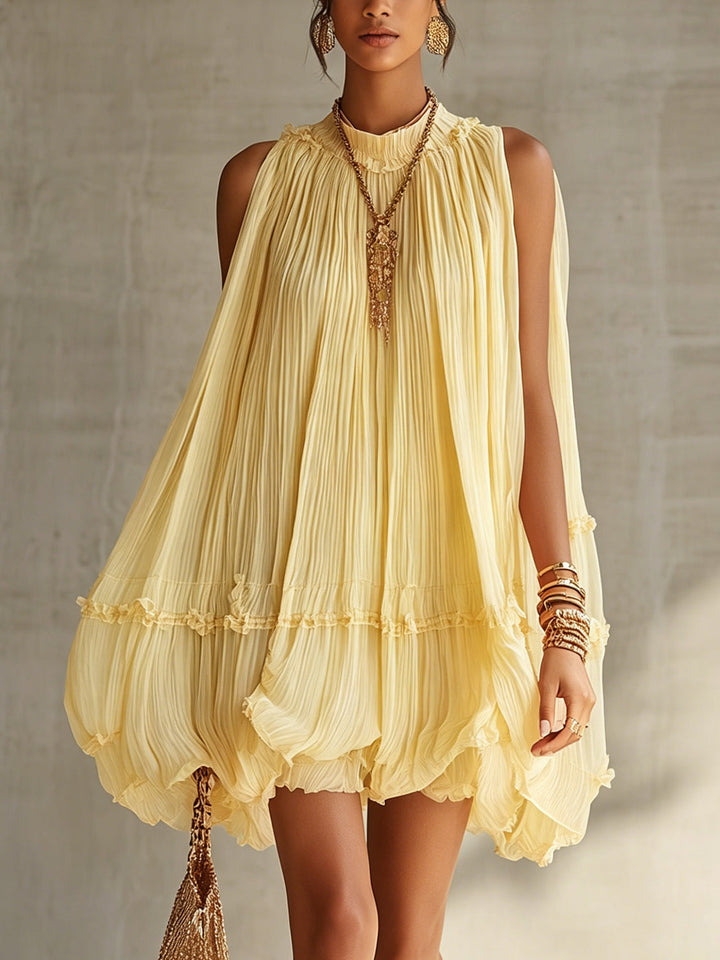 Margaux | Mini Yellow Ruffle Dress