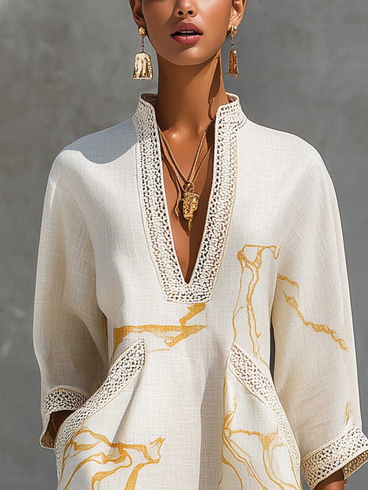 Ivory | Mini Ivory Printed Dress