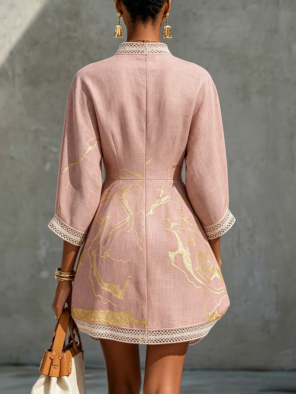 Aurore | Mini Pink Printed Dress