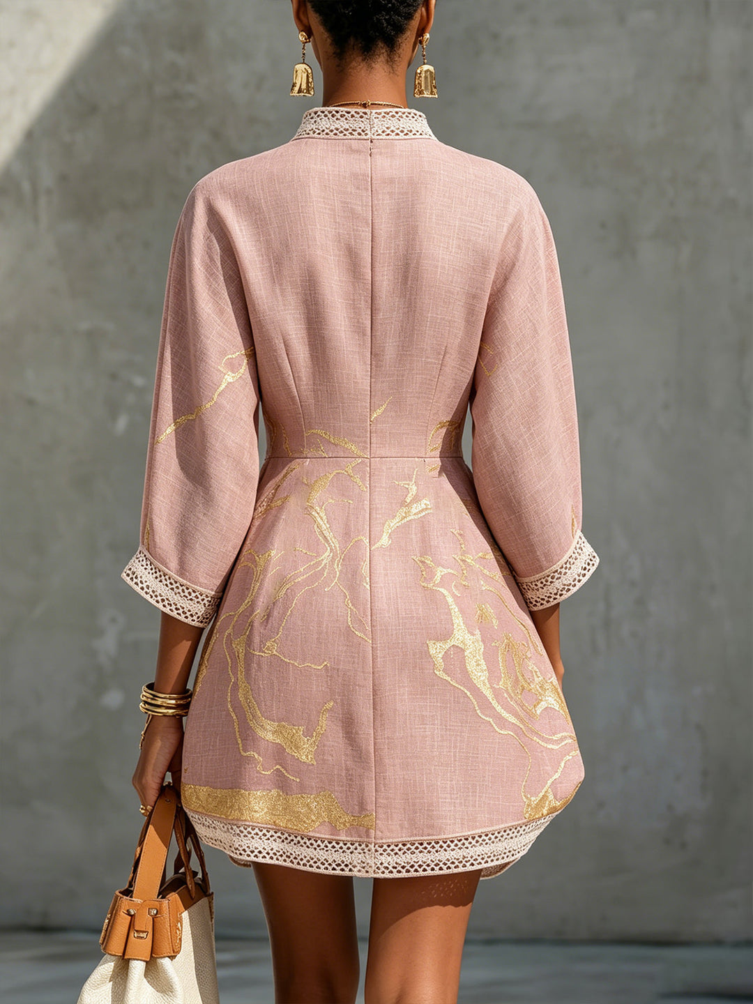 Aurore | Mini Pink Printed Dress