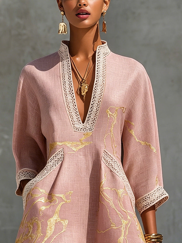 Aurore | Mini Pink Printed Dress