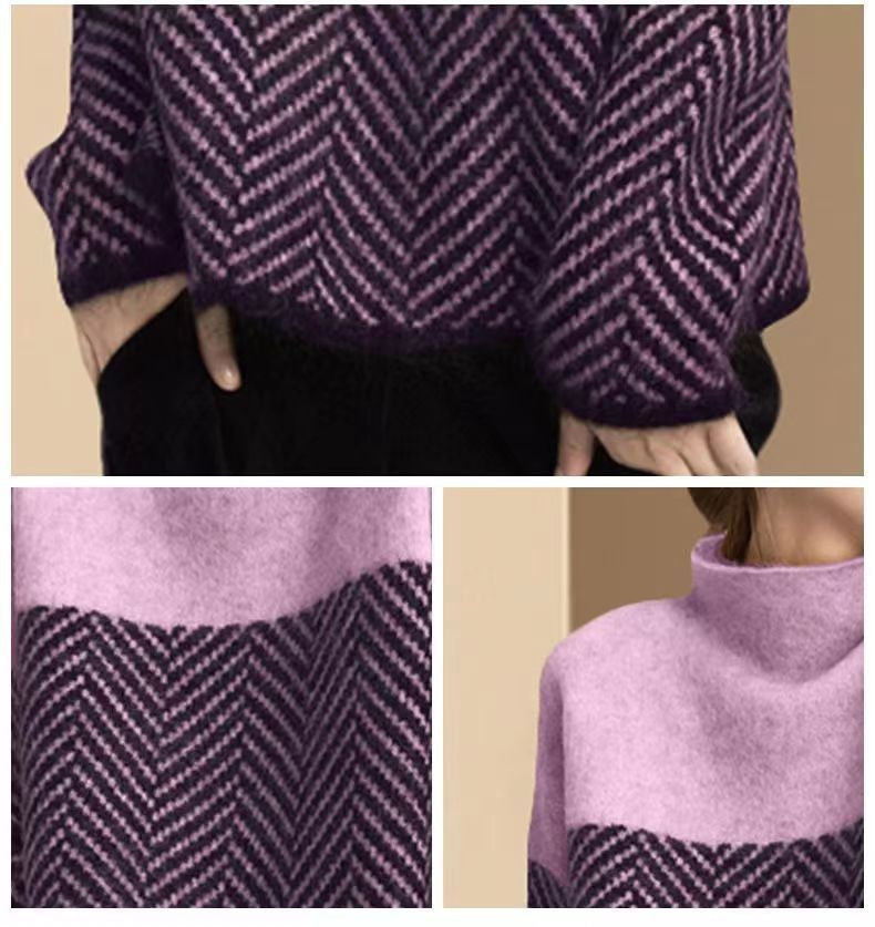 Eva | Herringbone Knit Sweater
