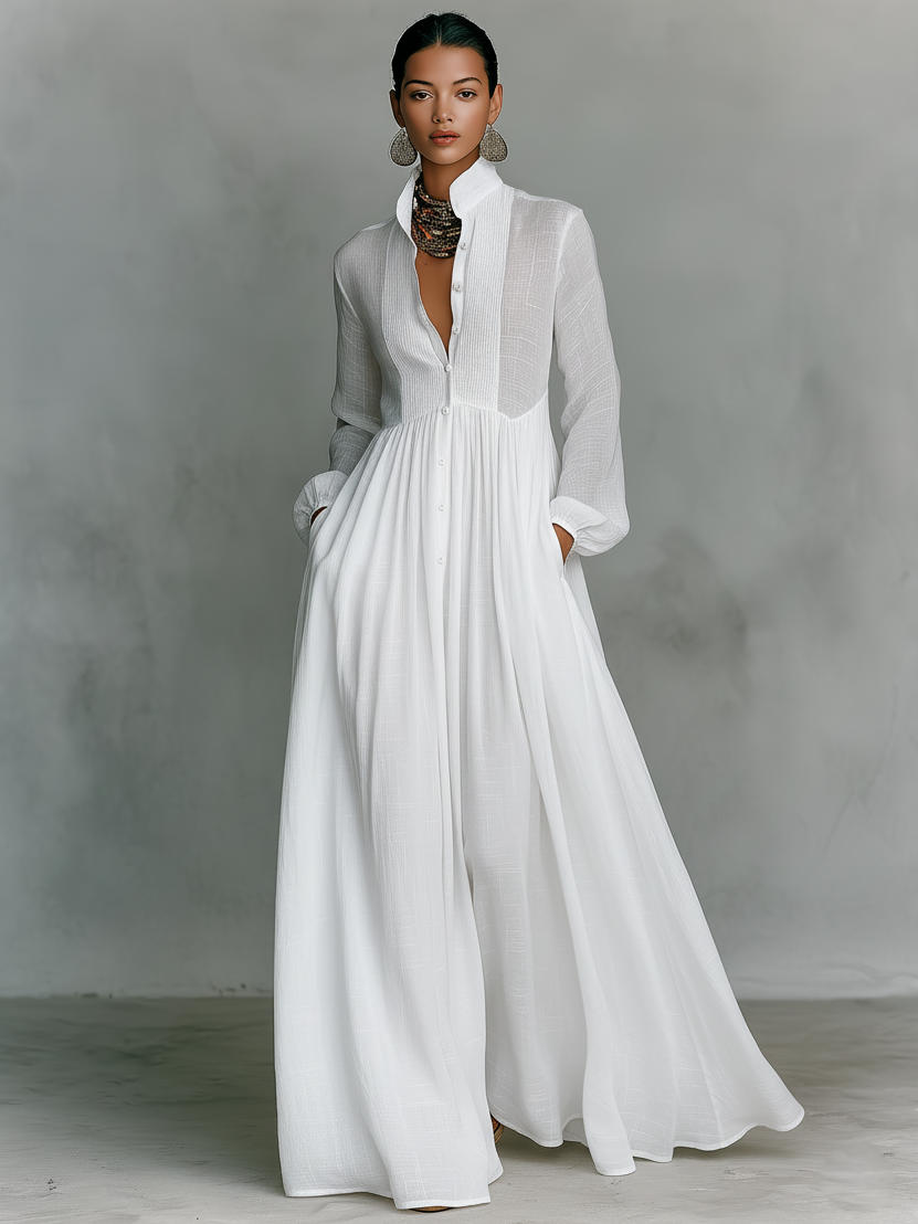Paloma | Patchwork Linen Maxi Dress