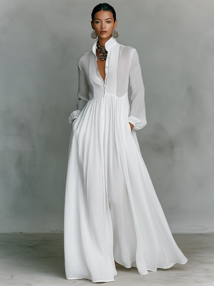 Paloma | Patchwork Linen Maxi Dress