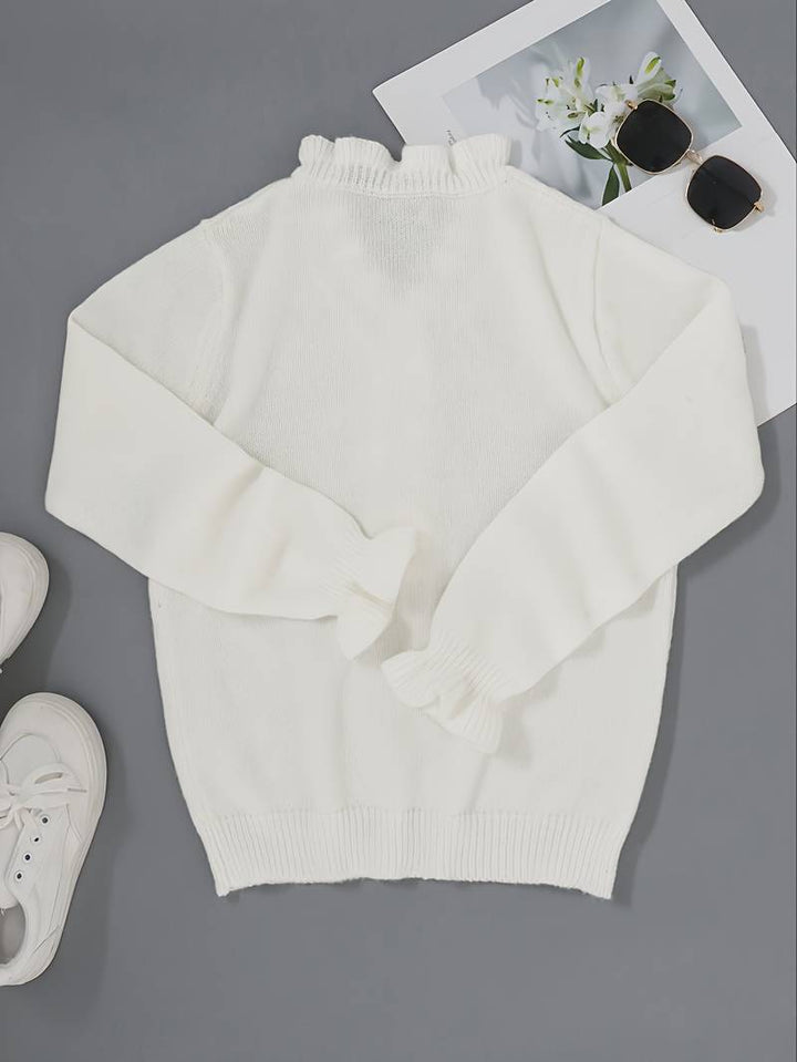 Mara | Plain Sweater with V-Neck and Buttons