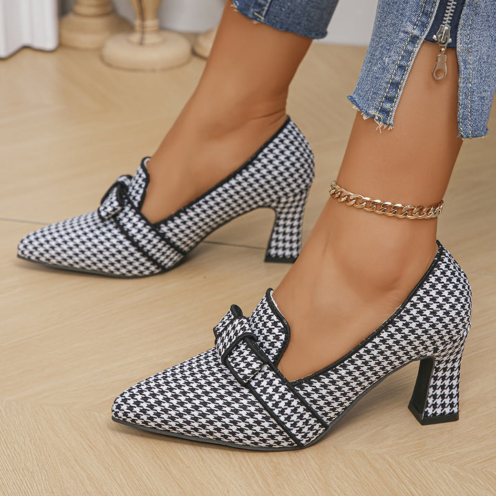 Emara | Classic Houndstooth Heels