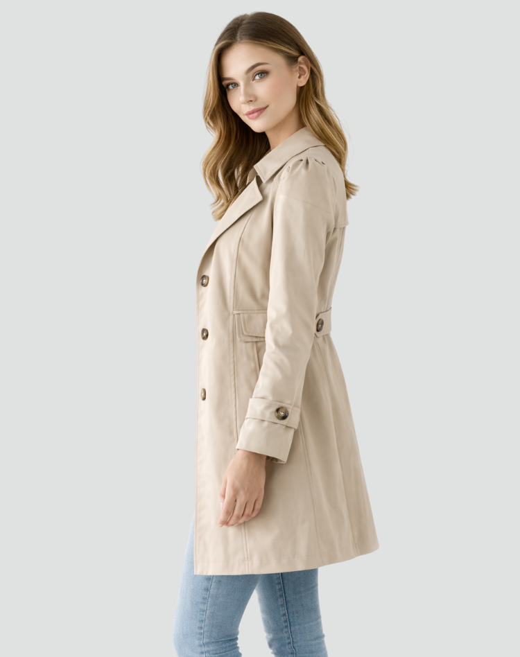 Gabrielle | Classic Lapel Trench Coat