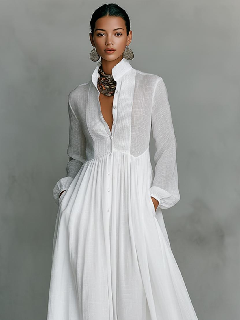 Paloma | Patchwork Linen Maxi Dress