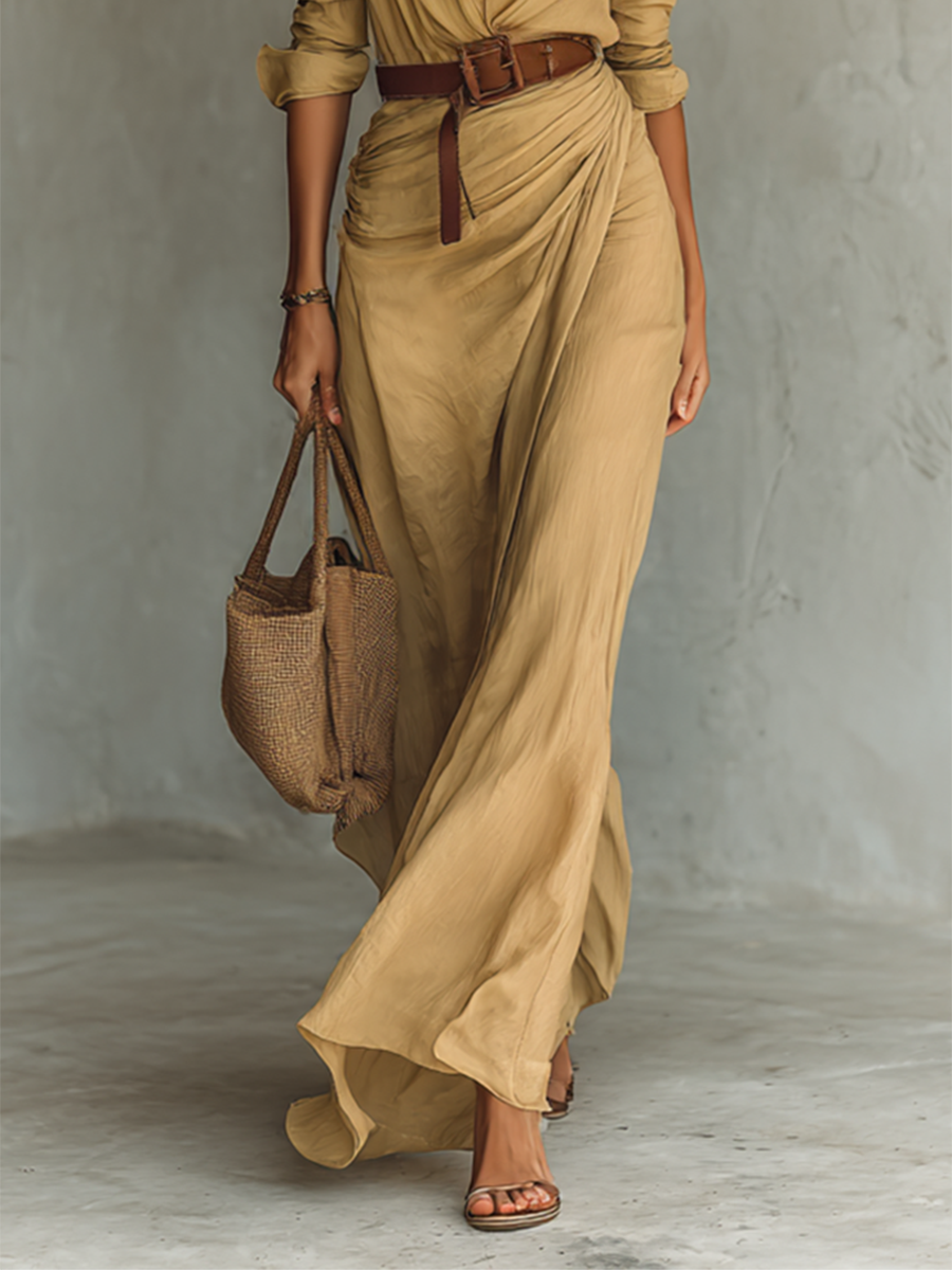 Leonie | Belted Maxi Shirt Dress