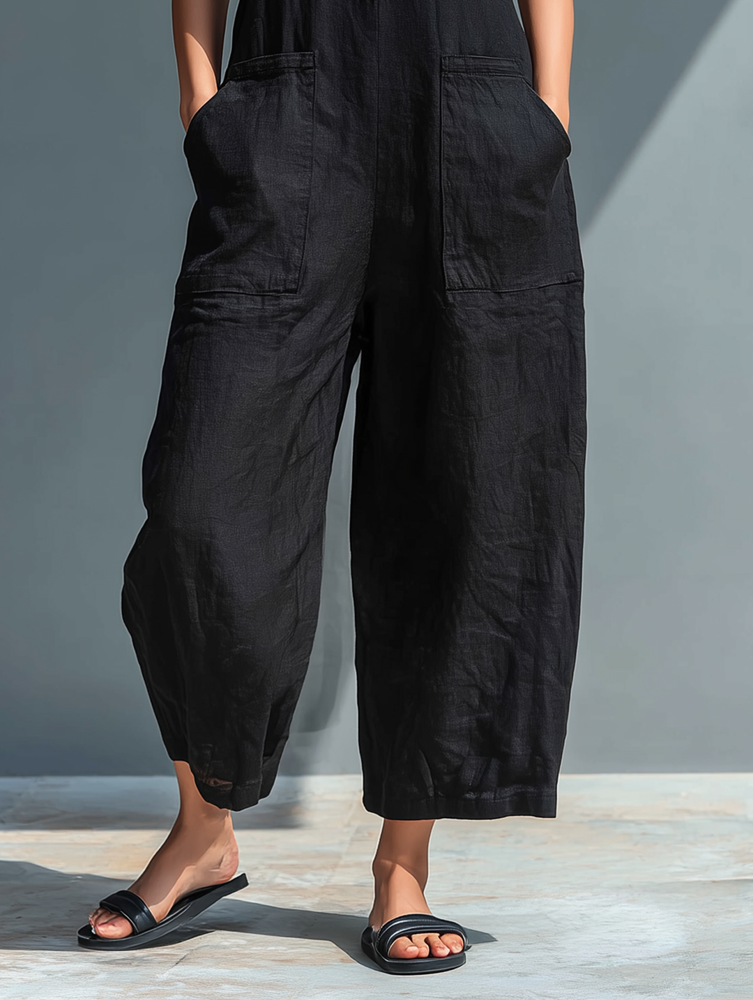 Blair | Sleeveless Linen Dungarees