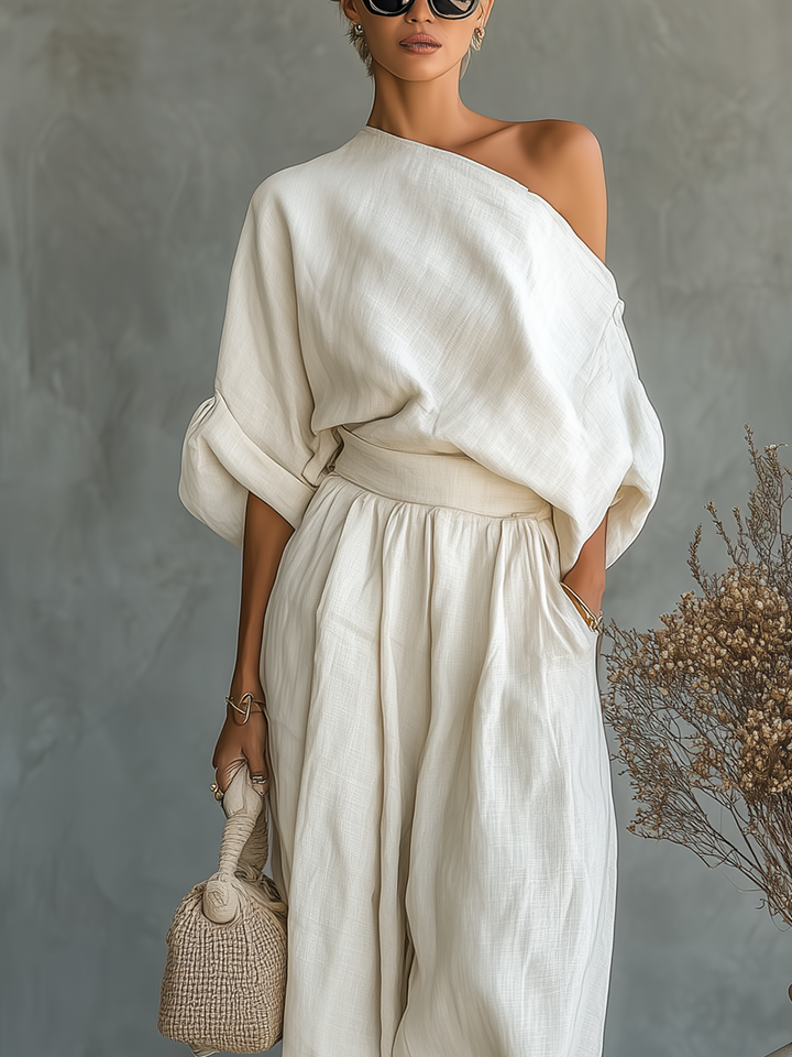 Naima | Off-Shoulder Linen Two-Piece