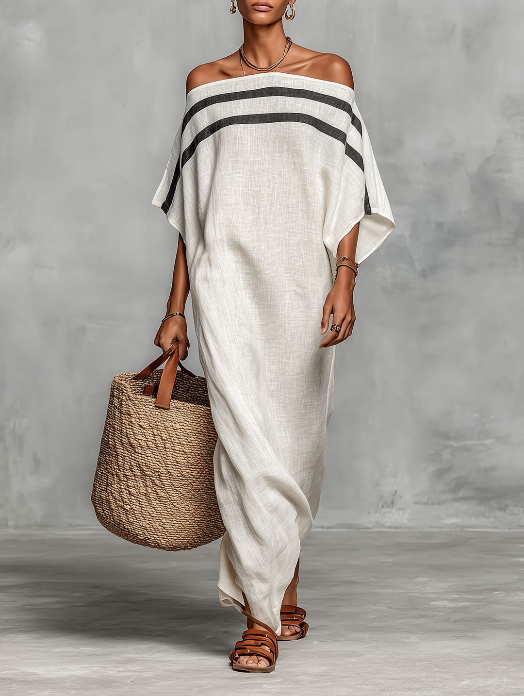 Odette | Minimalist Linen Maxi Dress