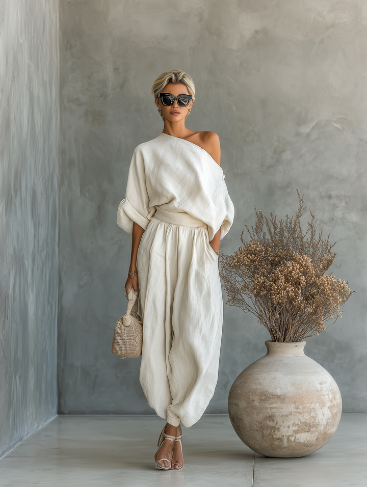 Naima | Off-Shoulder Linen Two-Piece