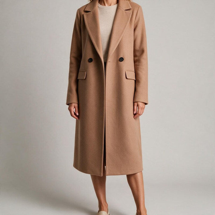 Double-Breasted Midi Wool Coat