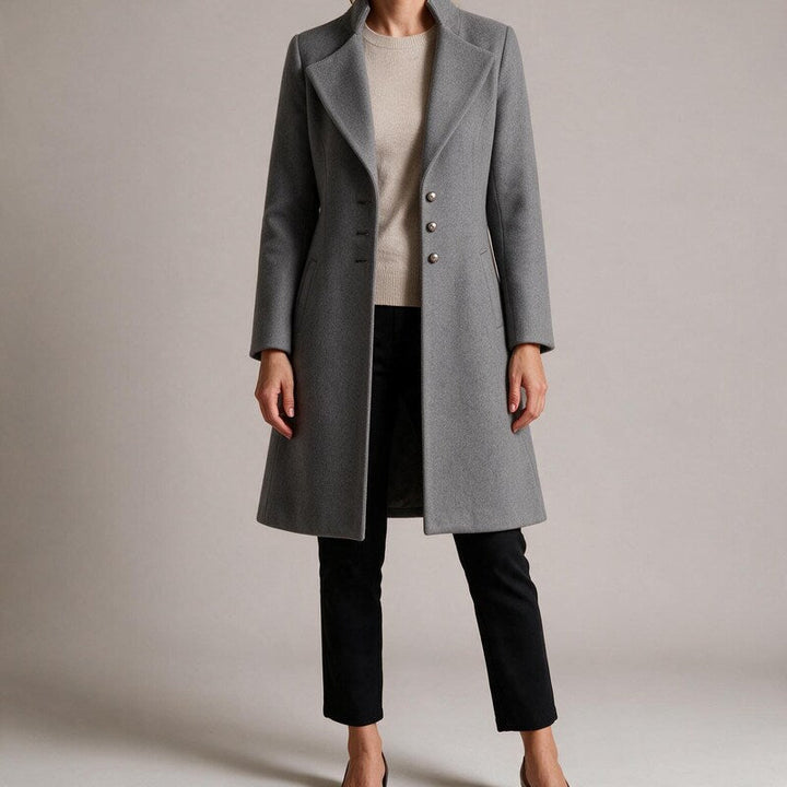Slim-Fit Lapel Wool Coat