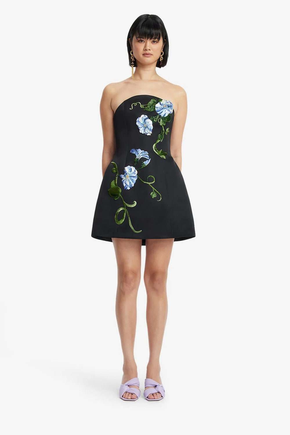 Romilda | Floral Appliqué Mini Dress