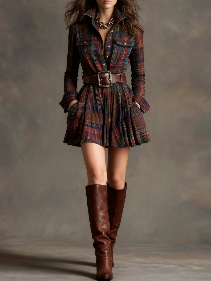 Cannelle | Mini Red Brown Dress