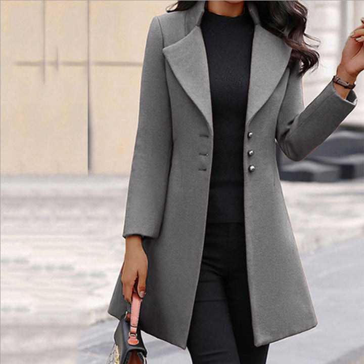 Slim-Fit Lapel Wool Coat