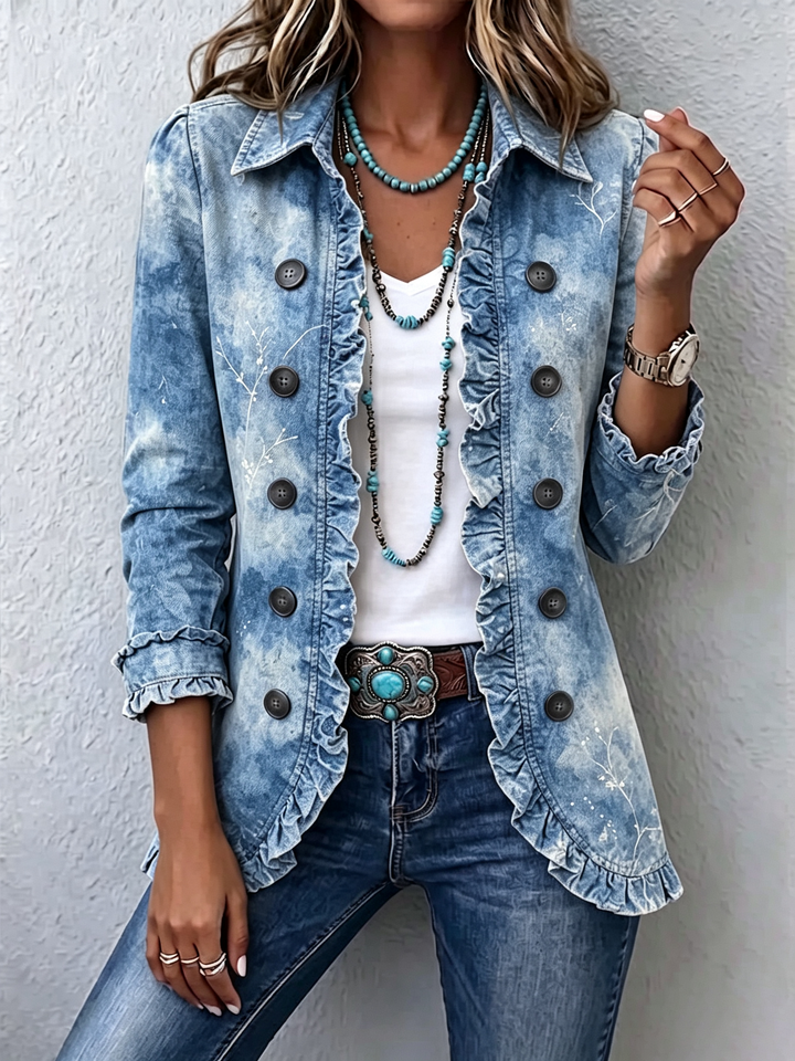 Guenievre | Blue Ombre Ruffle Jacket