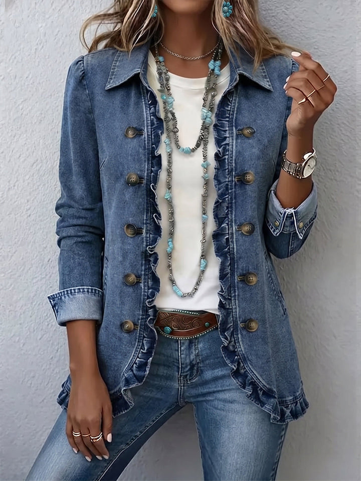 Frederica | Blue Ruffle Jacket